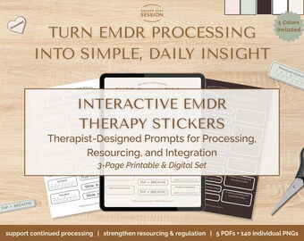 EMDR Therapy Stickers | Functional Trauma Reflection Stickers | Processing & Resourcing Prompts for Journals and Planners