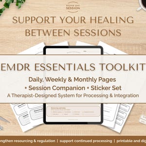 EMDR Essentials Toolkit | Trauma Integration Therapy Journal, Session Companion, Stickers (Printable)