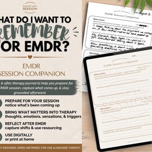 EMDR Session Companion | Before & After Therapy Trauma-Informed Reflection Journal (Printable/Digital PDF)