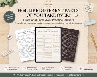 IFS Parts Work Functional Stickers – 3-Page Printable & Digital Set for Self-Reflection and Daily Awareness