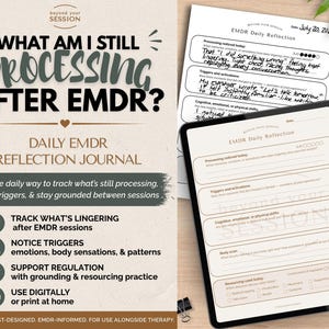 EMDR Daily Reflection Journal | Trauma Therapy Processing & Regulation Tracker (PDF)