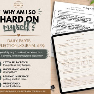 IFS Parts Work Daily Reflection Journal, Inner Critic, Overthinking (Digital/Printable Download)