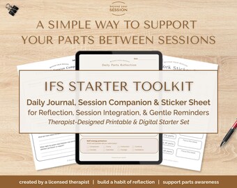 IFS Parts Work Therapy Starter Toolkit: Journal, Session Companion, Stickers (Digital Download, Printable)