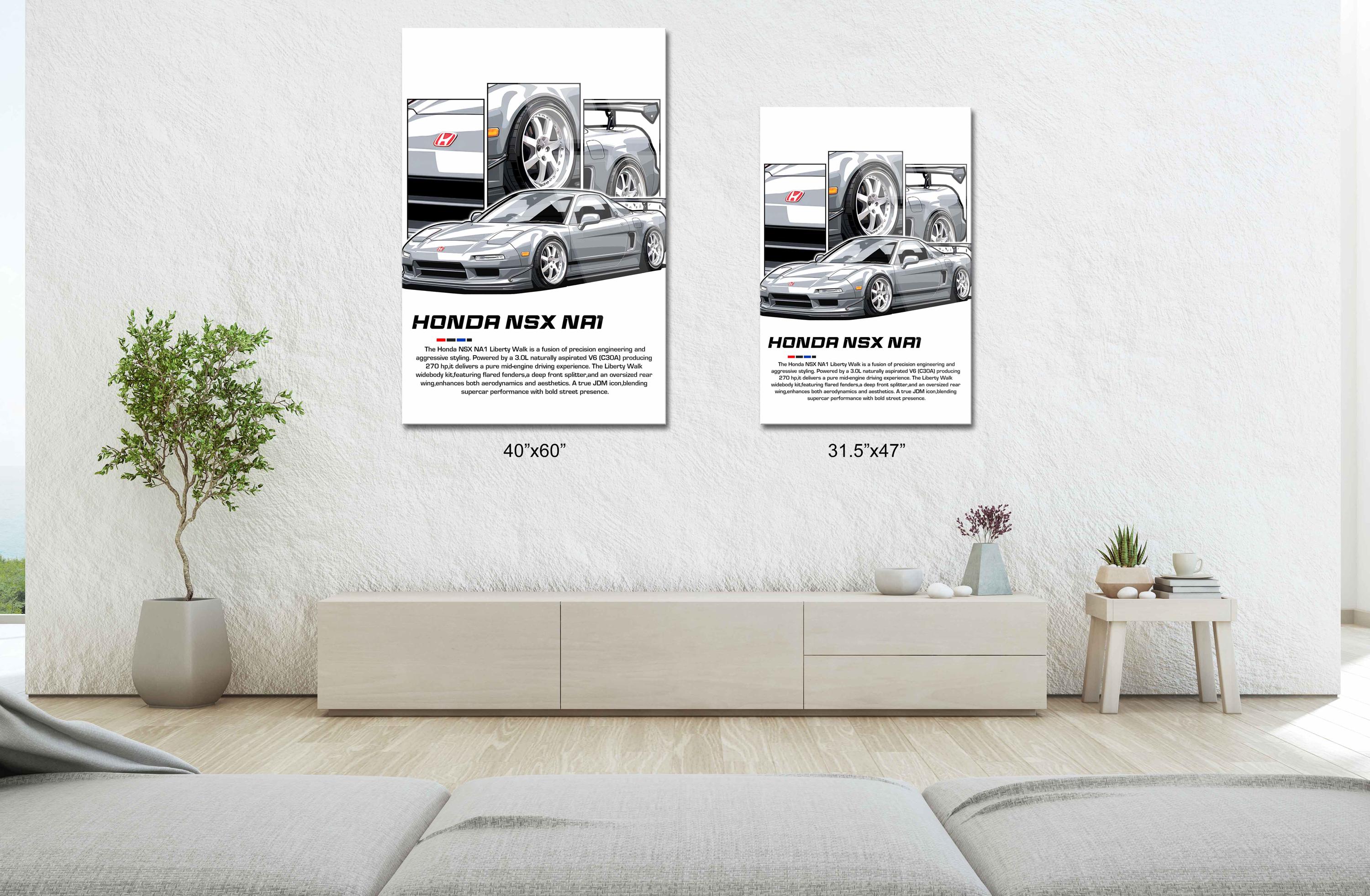 Honda NSX NA1 Liberty Walk JDM Art, Tempered Glass Canvas Print - Etsy