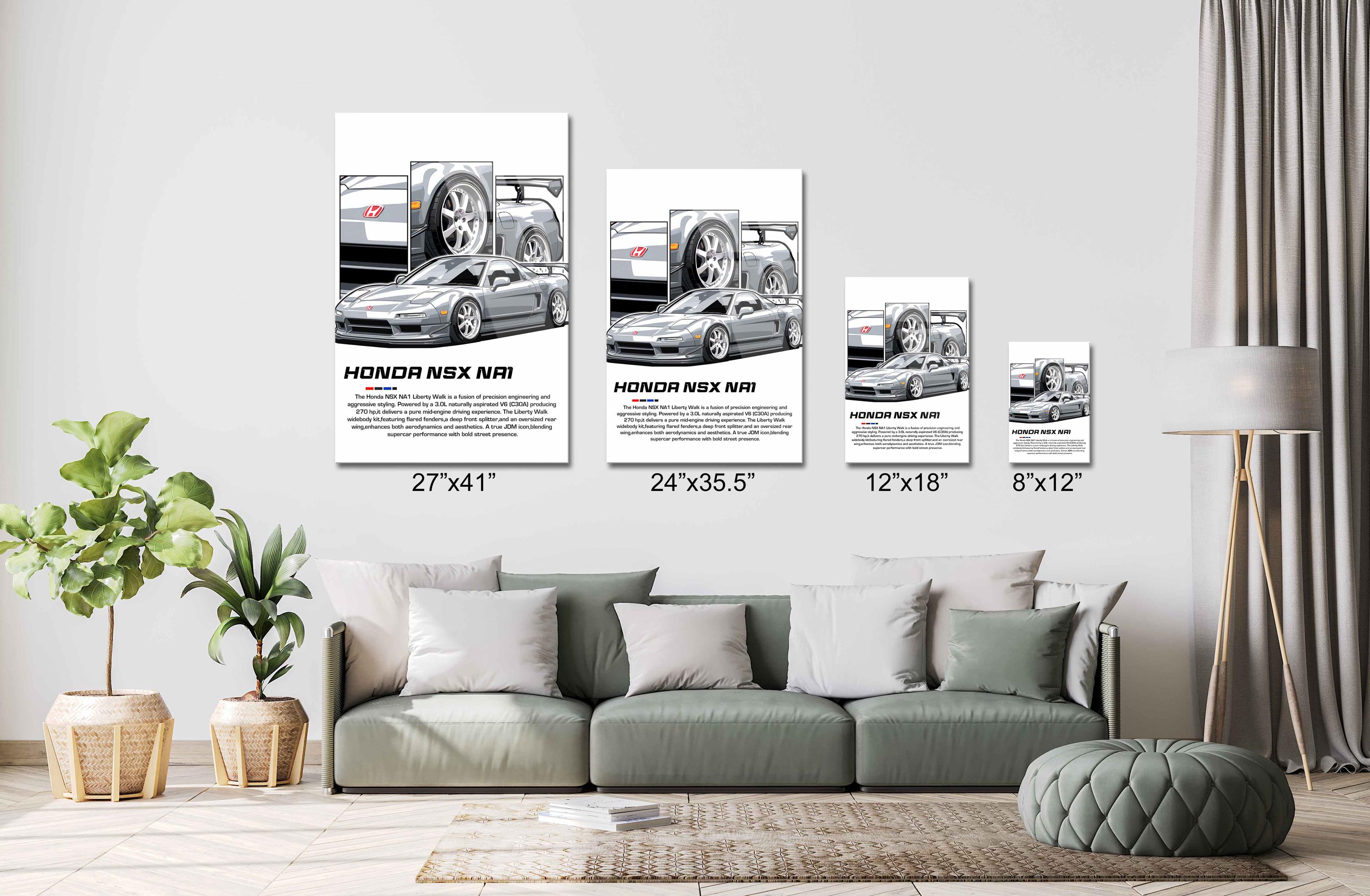 Honda NSX NA1 Liberty Walk JDM Art, Tempered Glass Canvas Print - Etsy
