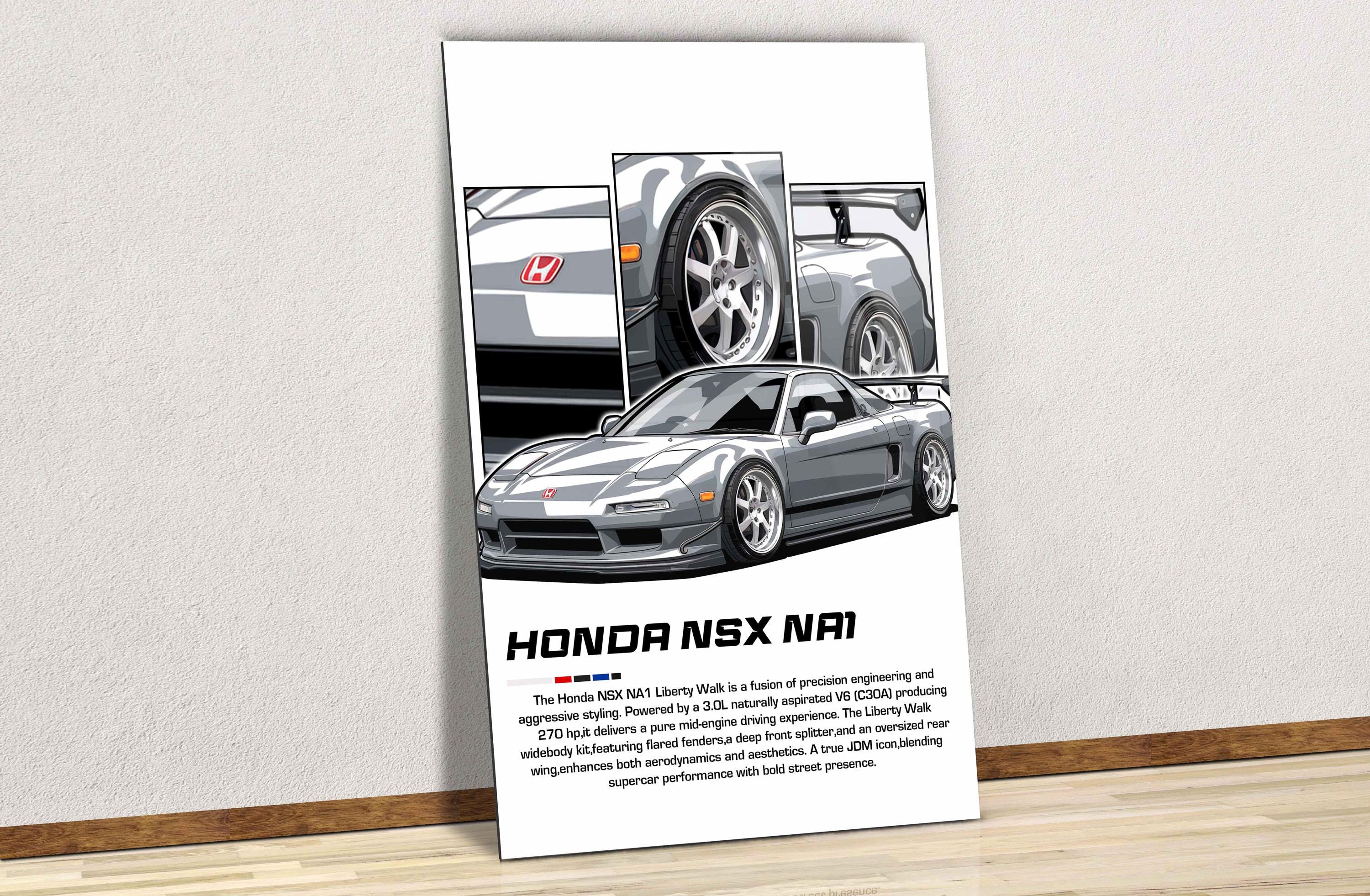 Honda NSX NA1 Liberty Walk JDM Art, Tempered Glass Canvas Print - Etsy