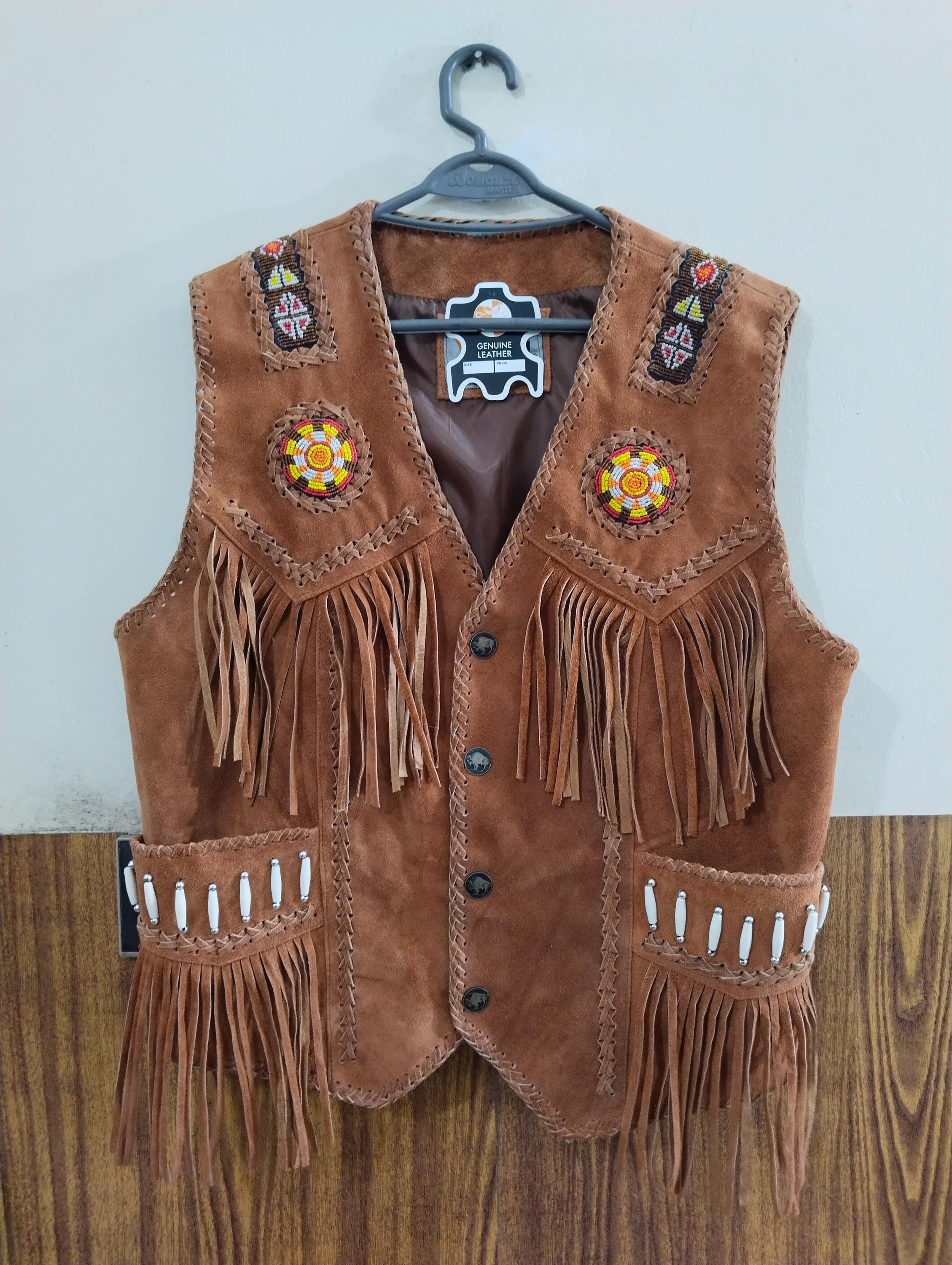 LAKOTA - Gilet Western In Pelle Scamosciata Con Frange S