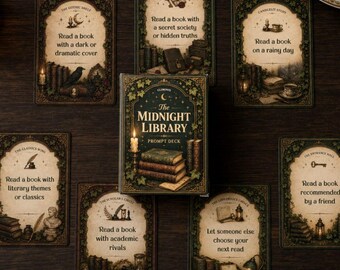 Fantasy TBR Card Deck Dark Academia Reading Prompt Halloween Bookish Gifts for Book Lover Christmas Exchange Gift for Book Club Reading Game