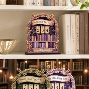 books read this year tracker wooden book tracker sign personalized reader decor floral bookshelf decor book lover gift for readers library shelf display reading nook decor cozy bookish decor home library accessory book stand sign reading goal tracker year of reading display avid reader gift personalized literary decor shelf accent