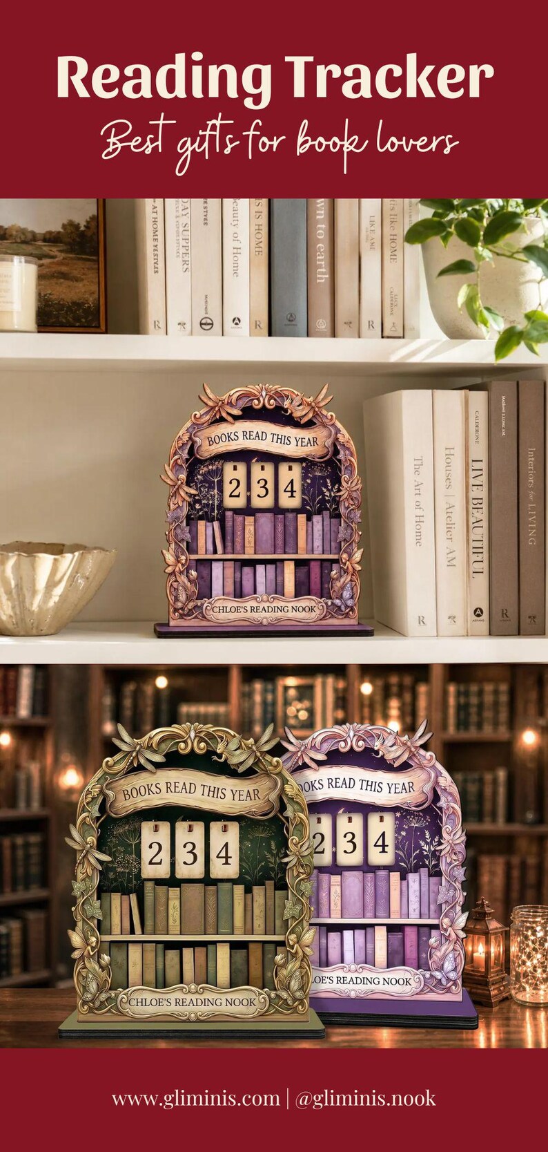books read this year tracker wooden book tracker sign personalized reader decor floral bookshelf decor book lover gift for readers library shelf display reading nook decor cozy bookish decor home library accessory book stand sign reading goal tracker year of reading display avid reader gift personalized literary decor shelf accent