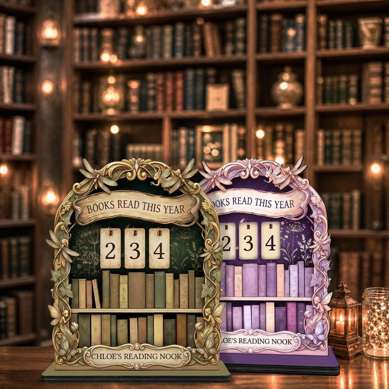 books read this year tracker wooden book tracker sign personalized reader decor floral bookshelf decor book lover gift for readers library shelf display reading nook decor cozy bookish decor home library accessory book stand sign reading goal tracker year of reading display avid reader gift personalized literary decor shelf accent