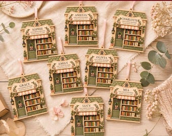 Custom Wood Ornament Book Club Exchange Gift for Book Besties Reader Christmas Gift Bulk Ornament Stocking Stuffers Reading Group Gift Ideas