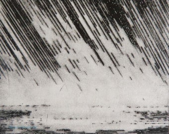 Heavy weather original drypoint print no.1 in an edition of 10 storm over the sea stormy picture coastal art limited edition