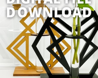 Geometric Propagation Station SVG Bundle: Laser Cut Test Tube Vase (Digital Download)