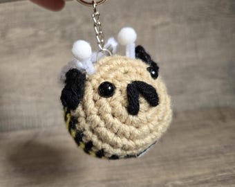 Bumblebee-pug-keychains-gift ideas-pugs-bees-handmade-crochet-cute pug gift