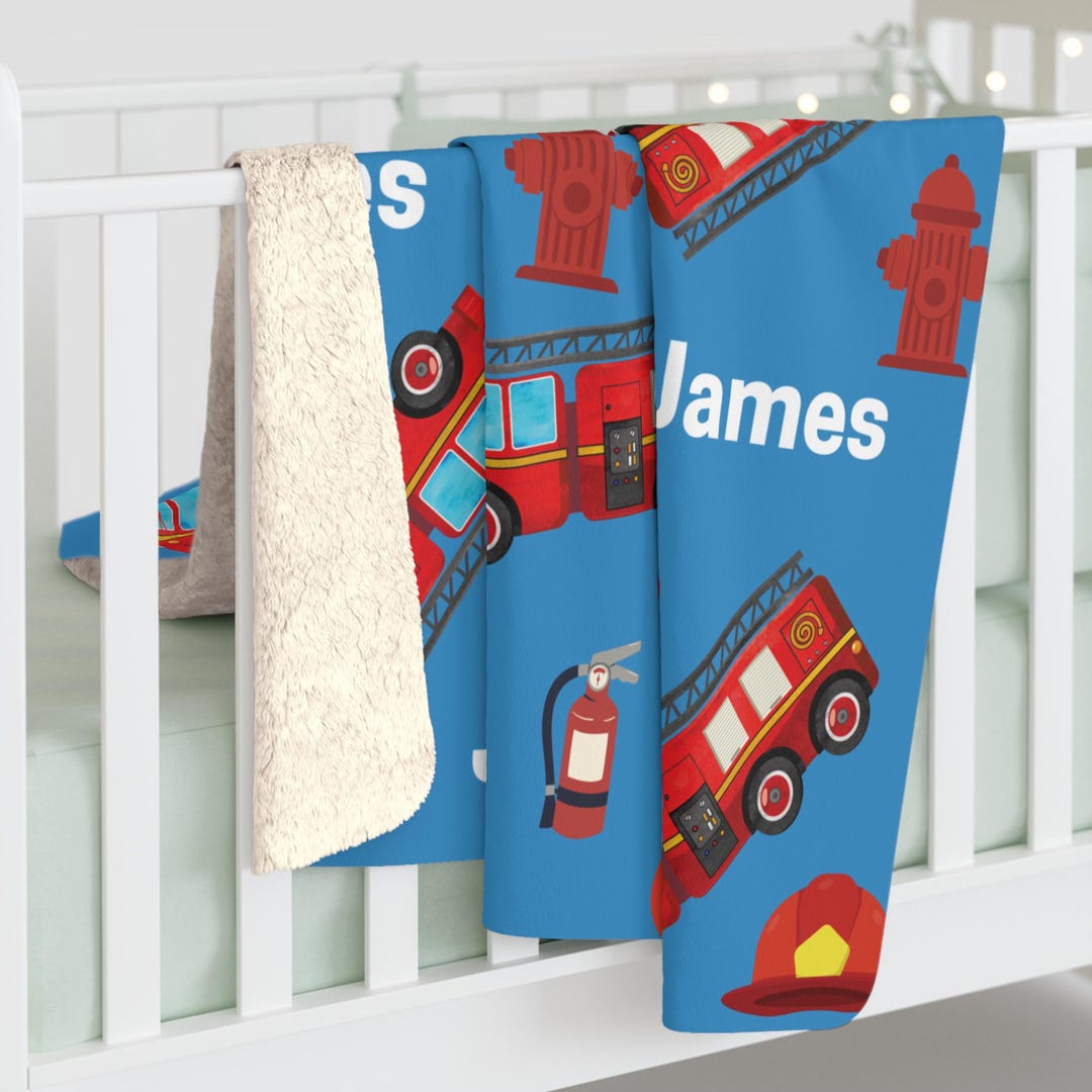 Fireman Throw Personalized Fireman Sherpa Fleece Blanket: Cozy Kids Throw - Etsy