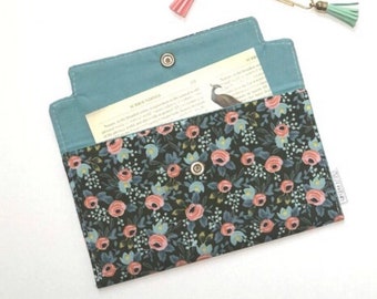 Rifle Paper Co Coupon Holder. Floral Wallet. Green Receipt Holder. Phone Case. Jewelry Pouch. Rosa Hunter Green