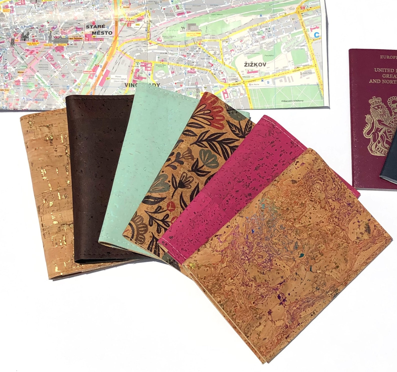 Passport Cover. Cork Travel Organizer. Travel Wallet. Vegan Etsy