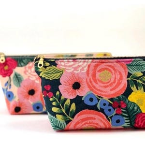 Rifle Paper Co. Zip Pouch. Canvas Pouch. Cosmetic Case. Makeup Bag. Gifts Under 20. Travel Bag. Juliet Rose