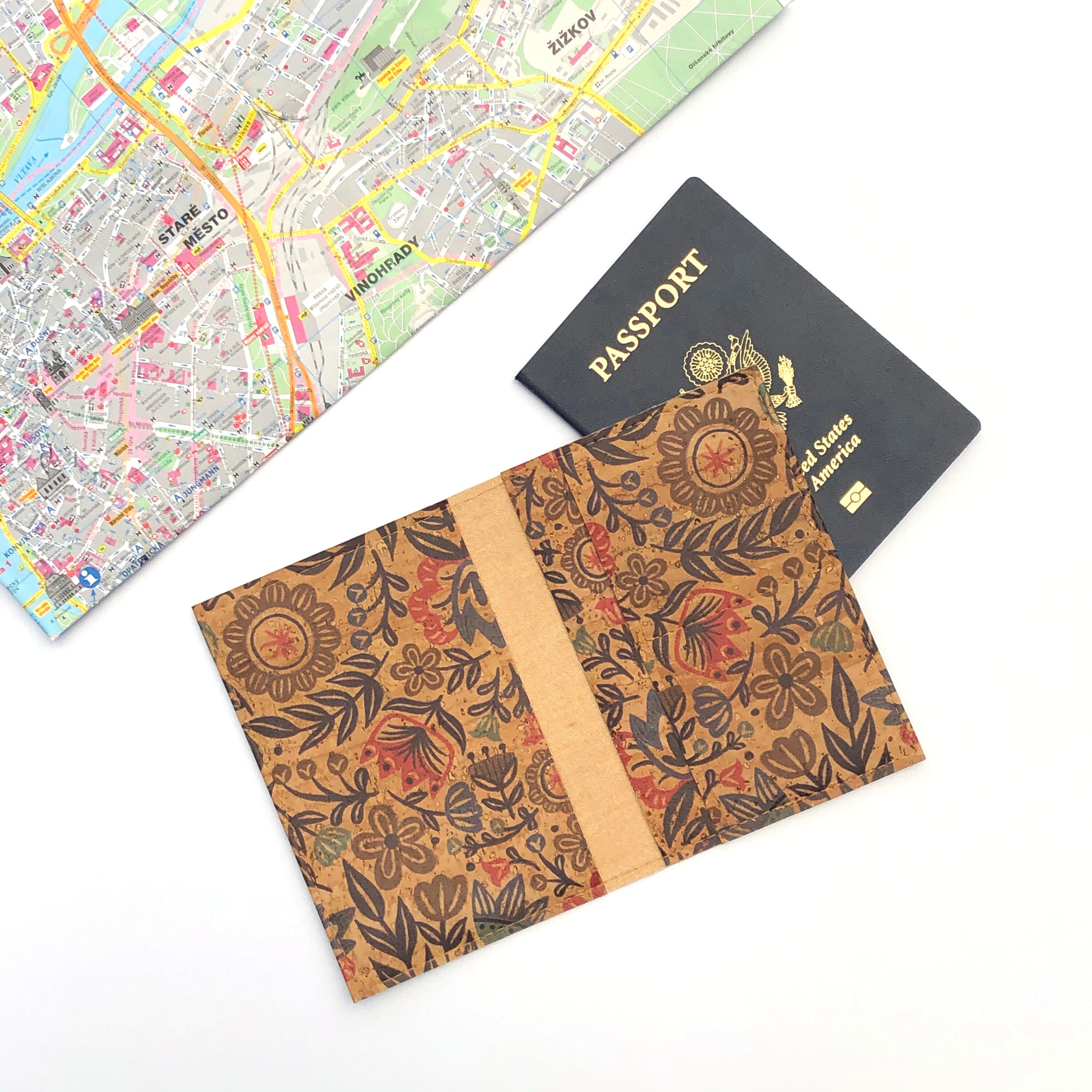 Passport Cover. Cork Travel Organizer. Travel Wallet. Vegan Etsy