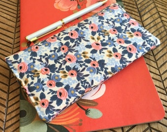 Rifle Paper Co Checkbook Cover. Floral Wallet. Receipt Holder. Gift For Mom. Birthday Gift For Her. Mother's Day Gift. Rosa Periwinkle