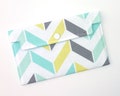 Chevron Coupon Holder. Cash Envelope Wallet. Checkbook Holder. Receipt Holder. Phone Case. Jewelry Pouch. Gift For Her - Aqua Grey Chevron