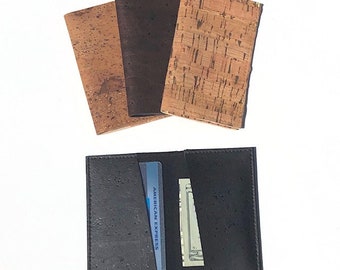 Cork Card Wallet. Slim Bi-Fold Cork Wallet. BiFold Card Holder. Faux Leather Wallet. Card Case. Vegan Cardholder. Vegan Wallet.