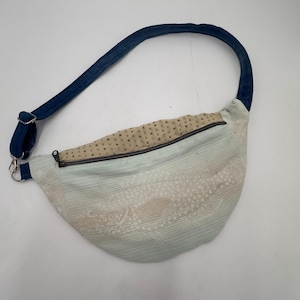 Ocean Spirit Fish Crossbody Bag – Upcycled Denim & Vintage Textiles | Sustainable Art Purse by ReStitched Handmade