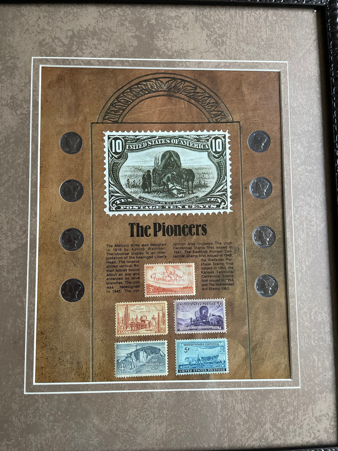 Vintage 4 US Stamp Coin Framed Set American Indian Etsy