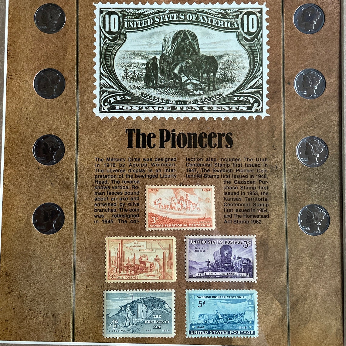 Vintage 4 US Stamp Coin Framed Set American Indian Etsy