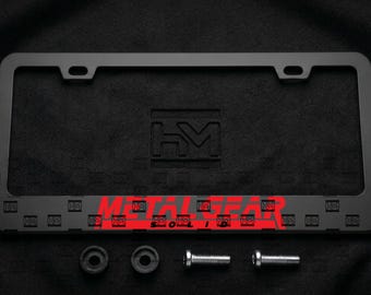 Metal-Gear License Plate Frame | Black Metal |  Original | Gaming | | Made In America | New | Boss | Snake