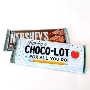 Teacher Appreciation Gift | Chocolate Bar Wrapper | PRINTABLE | Teacher Employee Coach Staff Thank You Gift | INSTANT DOWNLOAD