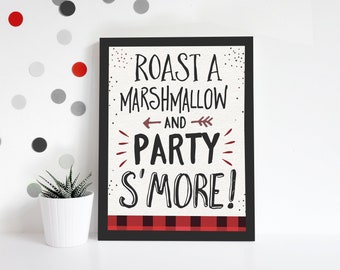 Lumberjack S'more Sign Instant Download, S'more Sign, Party S'more