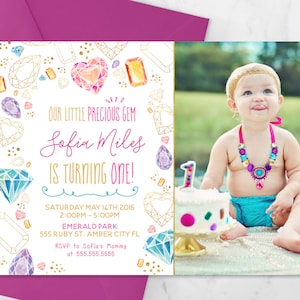 Gem Birthday Invitation, Gem Birthday Invitation