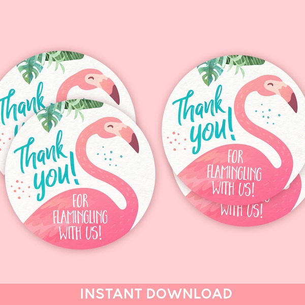 Flamingo Favor Tags, Thank You Favor Tags, Flamingle Geschenkanhänger