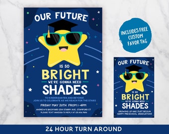 Future So Bright We're Gonna Need Shades graduation party invitation - preschool graduation, kindergarten graduation, middle school