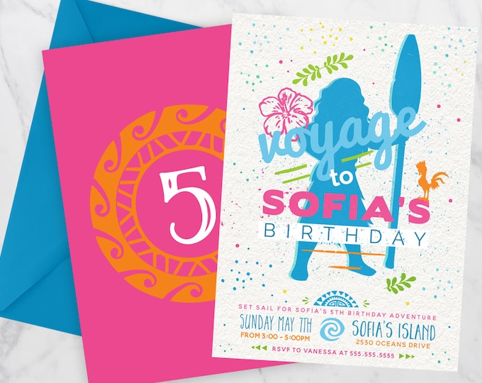Moana Invitation, Moana Birthday Party, Moana birthday invitation