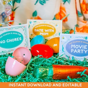 Easter Egg Filler Coupons / Easter Egg Fillers / Egg Fillers for kids / Easter Egg Hunt / Easter Egg Prizes / Easter Coupons