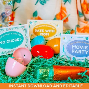 Easter Egg Filler, Bunny bucks, Easter coupons, bunny money