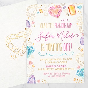 She&#39;s a gem invitation, Gem Invitation, Jewel Party Invitation, Birthday Gemstone Birthday Jewel Birthday Gemstone Party