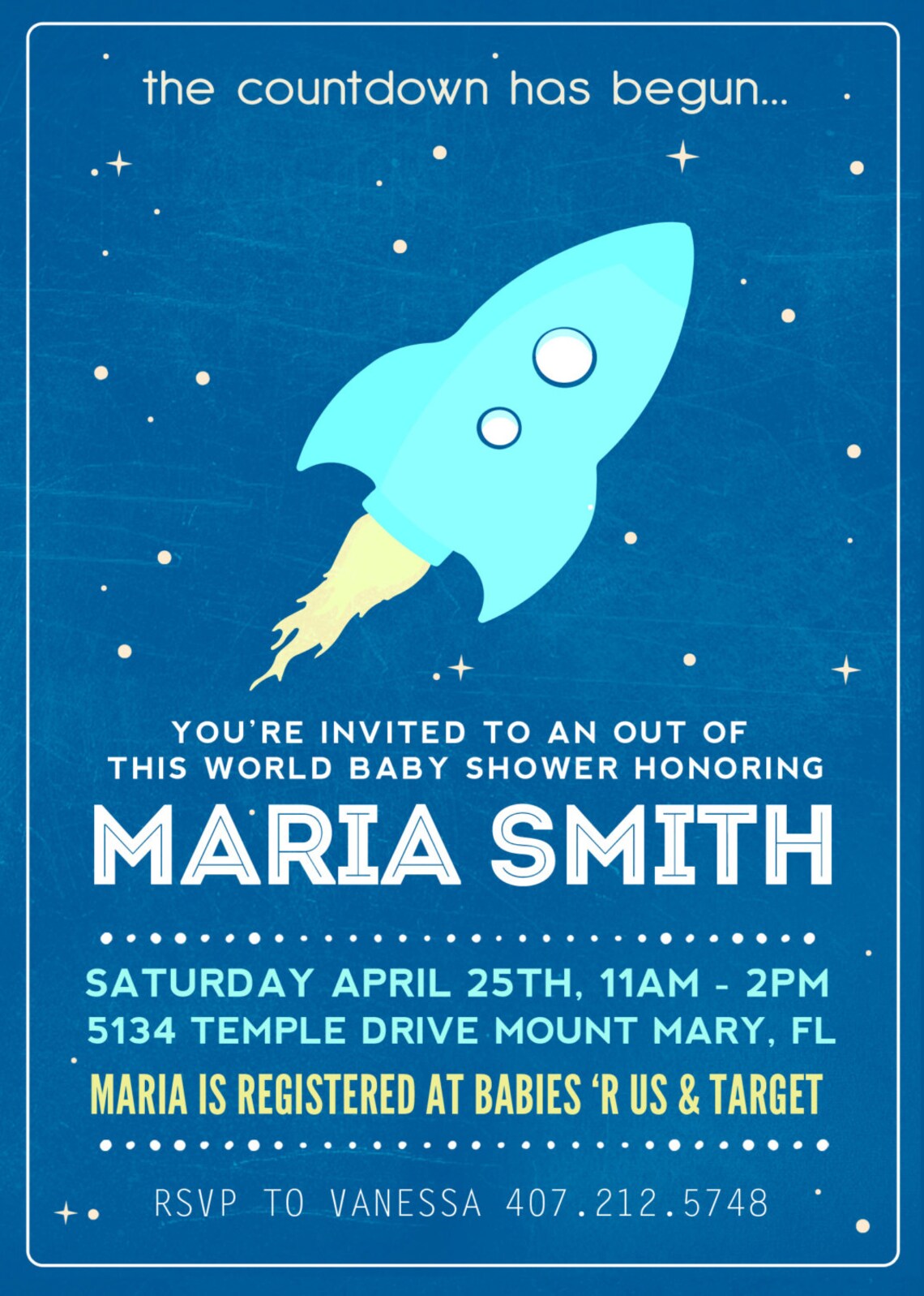 Outer Space Baby Shower Invitation Space Baby Shower Etsy