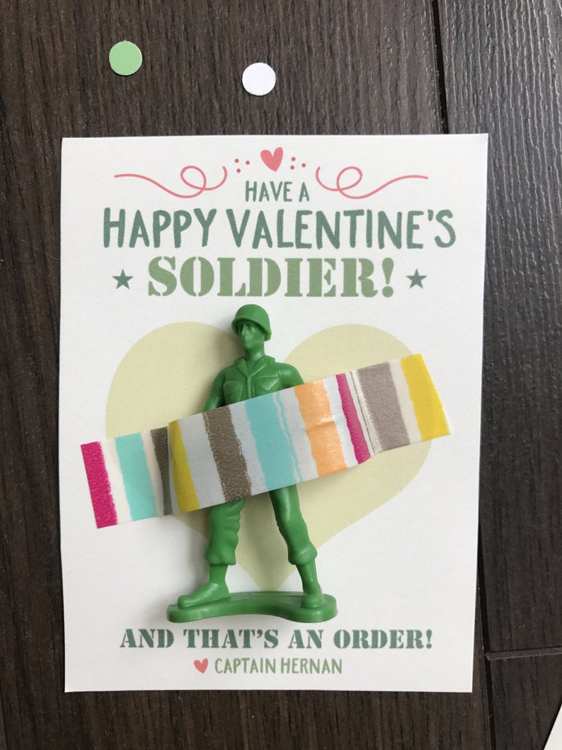 Green Army Men Printable Valentine Etsy
