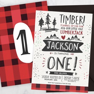 Lumberjack Invitation, Lumberjack Party, Lumberjack Invite, Lumberjack Birthday, Lumber Jack Birthday Invitation, First Birthday, Plaid