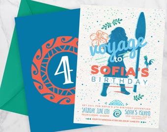 Moana Birthday Invitation, Moana Birthday Party, Moana invitation, Moana birthday