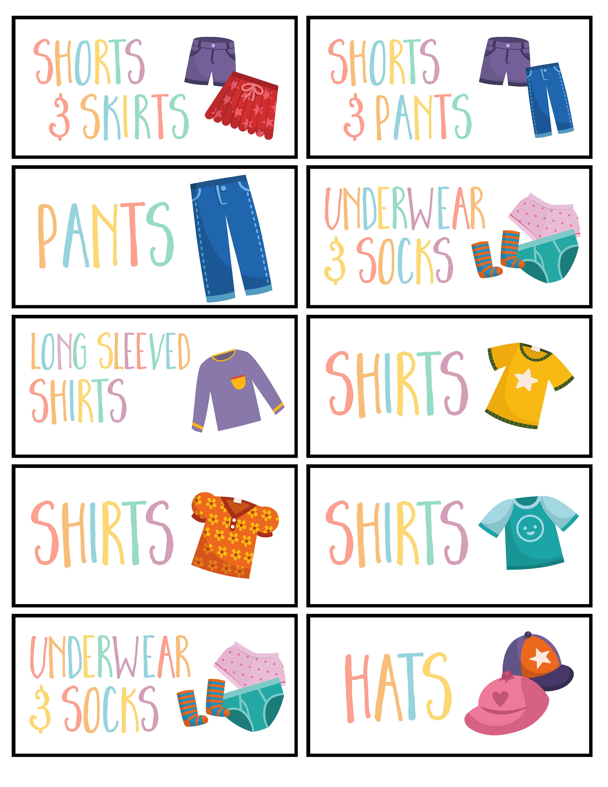 Kids Clothing Labels with illustrations for drawers – CoCreative Design