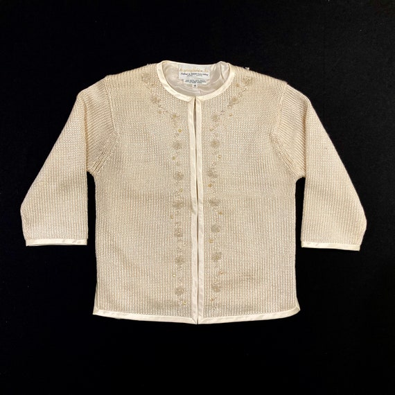 Beaded Cardigan Sweater - Hong Kong Fashion, Vint… - image 1