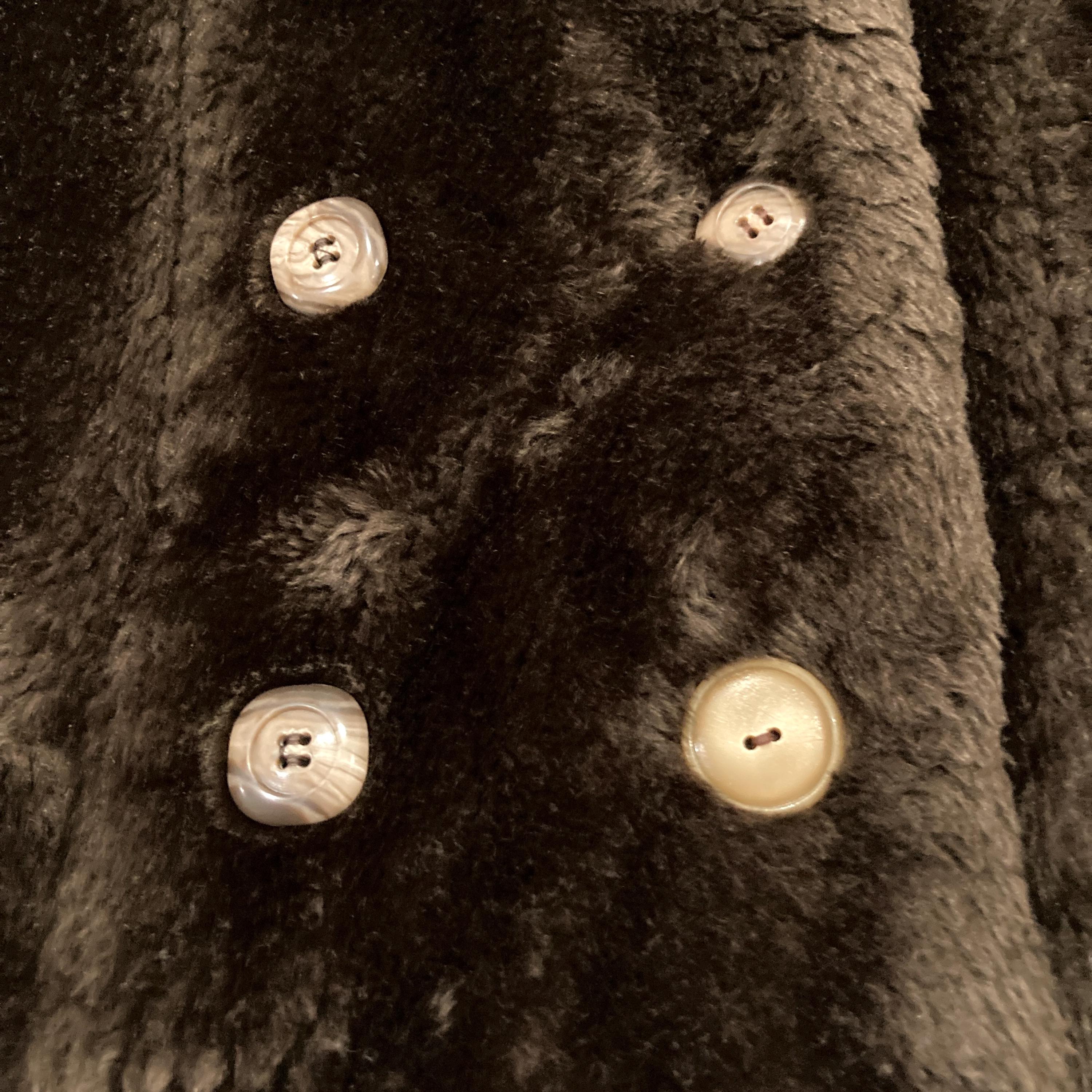 WHITE STAG ダークブラウン ファーコート ビンテージ ダブルブレスト Brown Faux Fur Jacket by White Stag Outerwear - Vintage 1960's