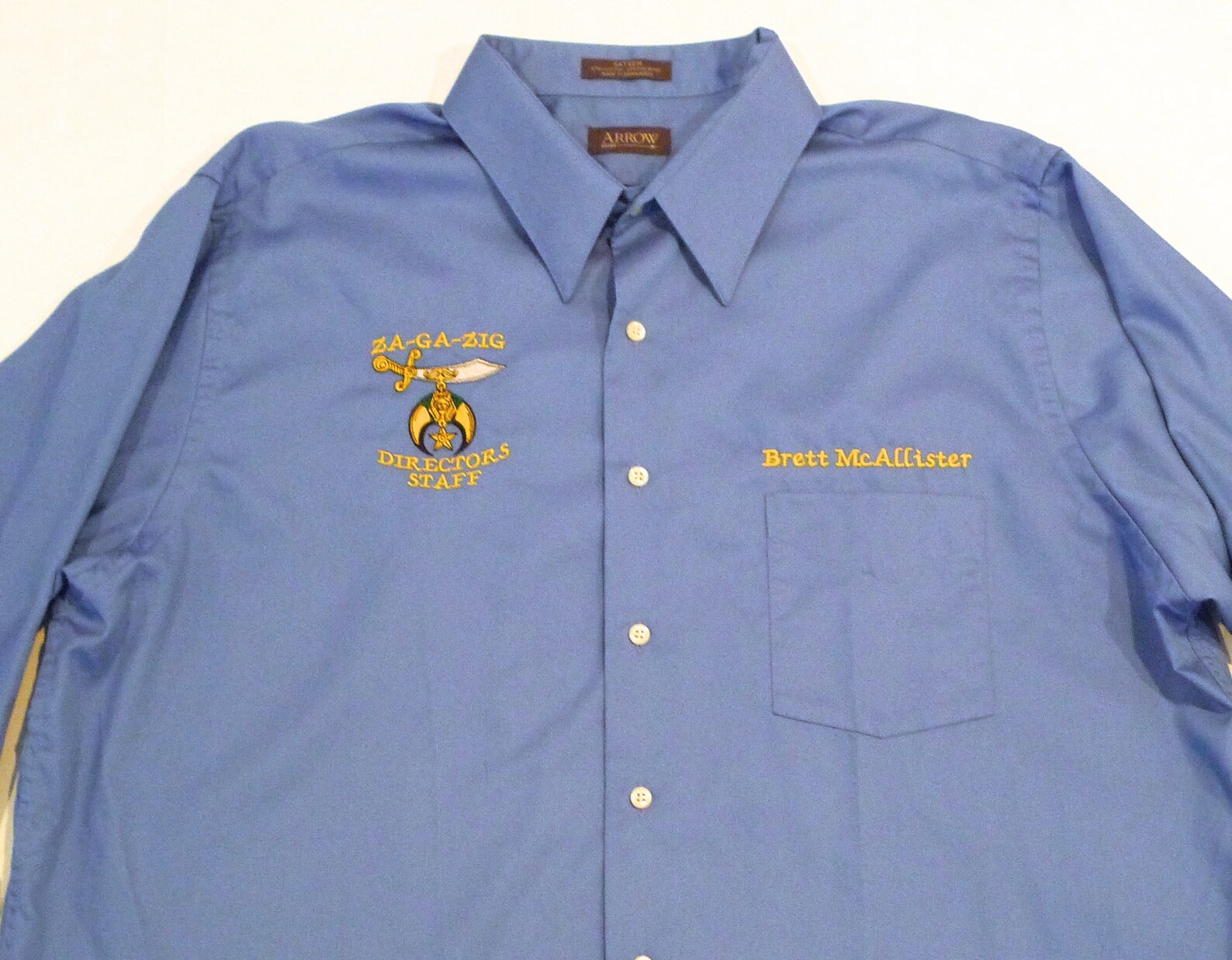 Shriner Shirt Vintage Za Ga Zig Blue Embroidered Fraternal | Etsy