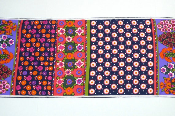 Lanvin Paris Scarf Vintage Mod Flowers Long Scarf… - image 3