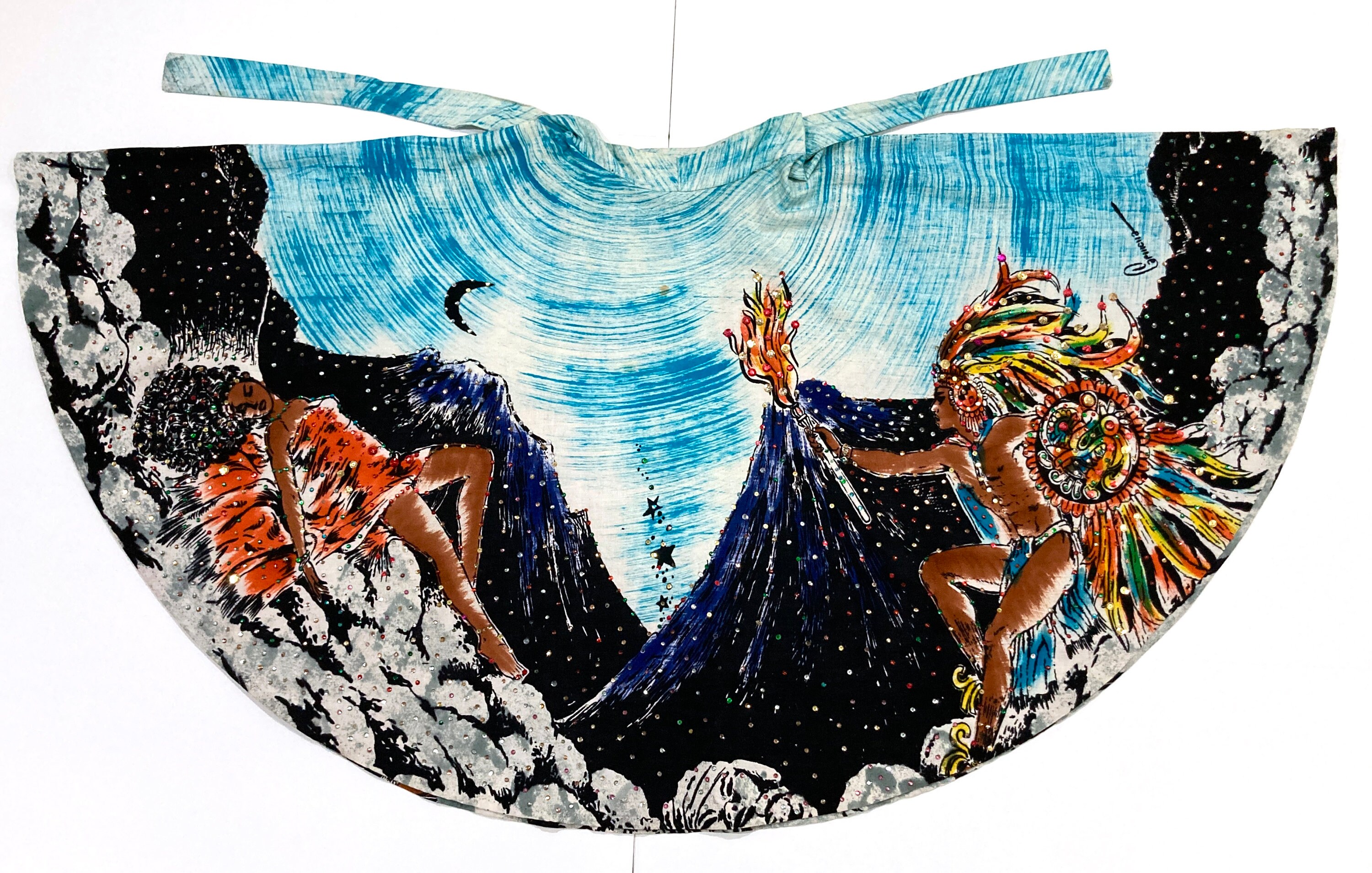 Mexican Circle Skirt - Warrior and Princess / Popocateletl